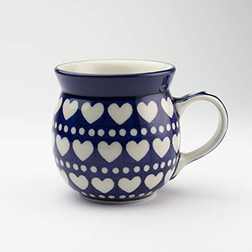 Polish Pottery 210ml Lady Mug - Heart to Heart