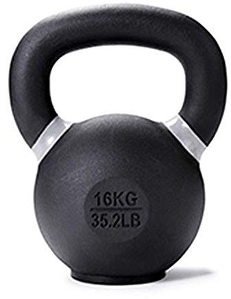Kettlebells AGYH Black Cast Iron, Rubber Base, 4kg / 8kg / 12kg / 16kg Home Gym Muscle Strength Training Equipment (Size : 16KG/35.2LB)