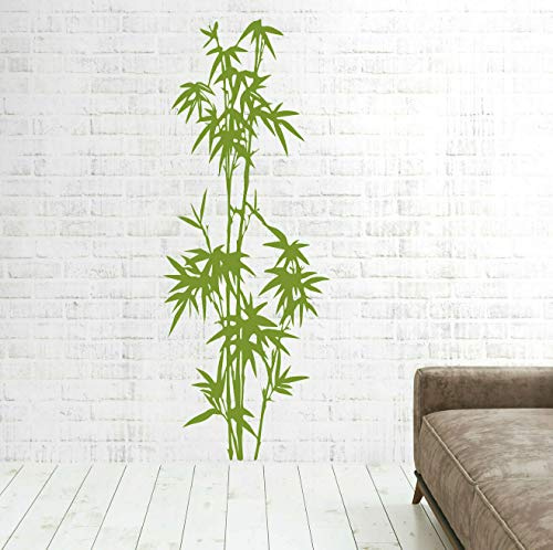 tjapalo® pk274 Wandtattoo Bambus Schilf Strauch Dekoration Wandaufkleber Wandtattoo Wohnzimmer Bambus, : dunkelrot, Größe: H100xB38cm