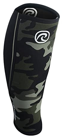 Rehband Manchon de Mollet/Tibia en néoprène, Bandage de Compression pour Le Mollet et Le Tibia, Protection Tibia pour Les soulevés de Terre et Crossfit, Couleur:Camo, Taille:XL