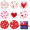 500 Stück 4cm Liebe Herz Aufkleber Rund Geschenkaufkleber Rollen Etiketten Selbstklebend Dekorative Stickers für Geschenktüten Umschlag Geschenkverpackungen zum Weihnachten Neujahr Valentinstag usw.