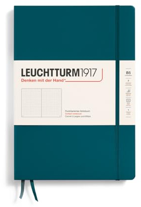 LEUCHTTURM1917 366175 Notizbuch Composition (B5), Hardcover, 219 nummerierte Seiten, Pacific Green, Dotted