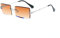 YUELUQU Retro Rahmenlose Sonnenbrille für Damen Herren Mode Retro Rechteck Brille Quadratische durchsichtige Sonnenbrille (A-Silber/tee)