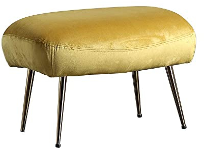 XHALERY Nordischer Schminkhocker aus Schmiedeeisen, Moderne, minimalistische Schuhbank, kleine Möbel, Sofabank, Fußhocker, gelb