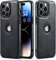 Sibada iPhone 14 Pro Hülle, iPhone 14 Pro Case, Logo View Kompatibel mit Slim Premium Veganes Leder Klassisch Luxus Elegant Dünn Cover, entworfen für iphone14pro hülle - Schwarz