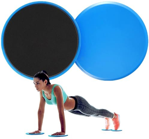 JSM FITNESS Gleitende Scheiben, Gleiter Pads für Übungen, Doppelseitige Slider Pads für Fitness-Übungen auf dem Boden, Glider Scheiben für Bauchtraining, Gliding Discs - 2 Stück