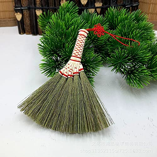 1Pcs 12cm Reisstrohbesen Mini Stroh Besen kleinen Besen Feger Handbesen Autobesen Besen Handgemacht Handgemachte Natürliche Bambus Besen Staubbesen Gartengerät