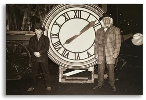 FAIRFOCUS Wanddeko Schlafzimmer Modern Kunstdruck Auf Leinwand Zurück in die Zukunft Poster, klassischer Film, alternativer Film, Retro-Foto, Vintage-Wandkunst, Leinwand, Gemälde, Heimdekoration