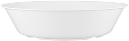 6 ASSIETTES CREUSES en Plastique Incassable Ø 18 cm, Robustes, Assiettes pour Salade, Dessert, Camping, Bateau, Pique-nique.Passe au Lave-vaisselle et Micro-ondes (BLANC)