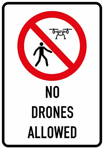 Daged No Drones Allowed Aufkleber 23x16 cm Hinweiszeichen Sicherheitszeichen Sticker T-151