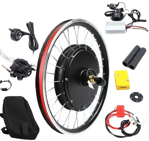 SABUIDDS 20 Zoll E-Bike Conversion Kit 48V 1000W Elektrofahrrad Vorderrad Umbausatz für 48V 30A Akku Pedelec Umbausatz Electric Bicycle Umbausatz mit SW-810 LED Display für DIY 20-Zoll-Fahrräder