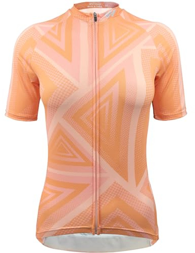 Wulibike Radtrikot Damen Kurzarm,Fahrradtrikot UPF Rennrad Trikot Damen Mountainbike-Shirt Frauen Fahrrad Shirts Cycle Tops Mit 4 Taschen Orange XS