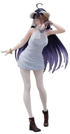 FLYIFE Anime Modell, Overlord Albedo Hochzeitskleid Blumenball Pure White Devil Elegant Girl Statue, Limited Edition Puppe Geschenk Dekoration 22cm