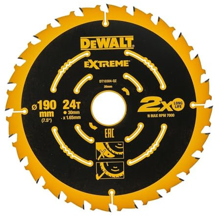 DeWALT DT10304-QZ - Lama per sega circolare per multimaterial | Extreme | Ø 190 mm Asgat 30 mm 24T -