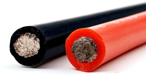 Pangyoo Filo elettrico Cavo elettrico in filo di silicone 8AWG 6AWG 4AWG 2AWG 1AWG Cablaggio batteria for auto molto morbido Cavi elettrici da 25mm 50mm(Size:2meter,Color:1awg)