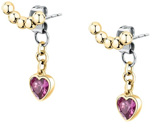 MORELLATO Damen-Ohrringe aus Stahl mit Herz, Emily in Paris TALISMANI-Kollektion, Geschenkideen Freundin