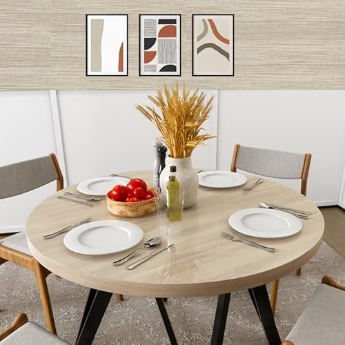 MOM'S HOME transparente Runde Tischfolie mit abgerundeten Kanten, 2 mm dick - erhältlich in verschiedenen Größen oder maßgeschneidert - durchsichtiger Tischschutz aus klarem PVC (Durchmesser 90 cm)