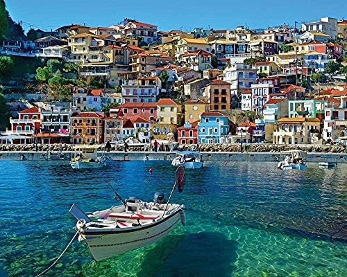 Jigsaw Puzzles 2000 Pcs Greece Parga Adults Jigsaw, Wood Jigsaw Puzzles,Classic Educational Game Toys Home Chris 70x100CM