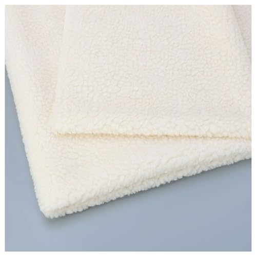 BrightGlow Lammwolle Stoff Kunstpelz Sherpa Warmer Künstlicher Lammwolle-Stoff Gefälschter Fleece-Stoff Meterware Pelzstoff Stoffe zum Nähen Plüschstoff für DIY-Handwerk Nähen #3Beige 100x160cm