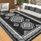 OMERAI Outdoor Teppich Wetterfest Garten Balkon Teppiche Terrasse Wasserdicht Leichtgewicht Reversible Outdoor UV Beständig Camping Teppich Einfache Reinigung Garten Matte, Schwarz 180X270CM