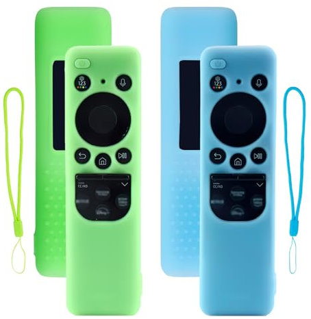 2Pcs Custodia per Samsung 2023 Cover Telecomando TM2360E, BN59-01432A, BN59-01432J - Guscio in Silicone Copri per Samsung - Blu e Verde Fluo