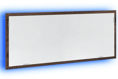 vidaXL LED-Badspiegel Braun Eichen-Optik 100x8,5x37 cm Holzwerkstoff, Badspiegel, Toilettenspiegel, Badezimmerspiegel mit Beleuchtung