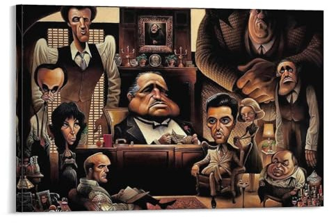 Scarface Filmposter Pate Sopranos, klassisches Poster, Kunstdruck, Wandfoto, Malerei, Poster, Hängebild, Familiendekoration, 60 x 90 cm, 7 Stück
