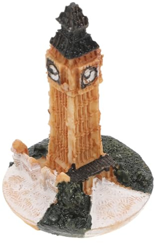 Warmhm Miniatur Sammlerischem Einzigartigem Kunstharz Design aus Uhrturm mit Dekorationsstück Wert Charmantes für Kunstsammlungen und Geschenke