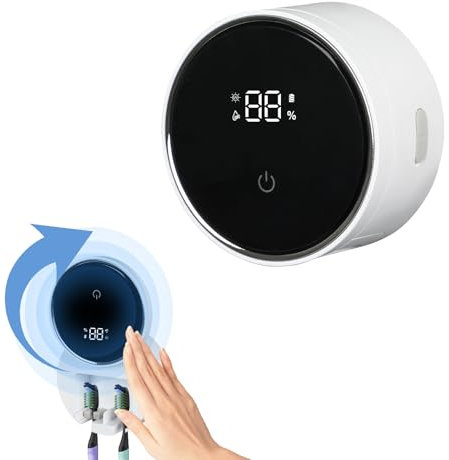XQZMD UV-Zahnbürsten-Desinfektionsmittel, Elektrischer Zahnbürsten Sterilisator Organizer, Badezimmer-Zahnbürstenhalter zur Wandmontage für Reisen und den Familiengebrauch (C)