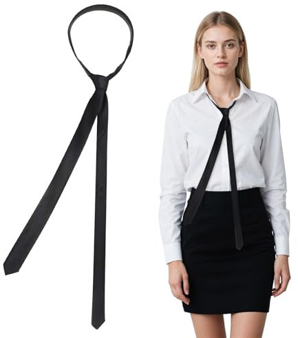 BOHUIZ Krawatte Schmal, Krawatte Schwarz Schmaler Scha Formelle Schwarze Verstellbare Krawatten Lange Krawatten