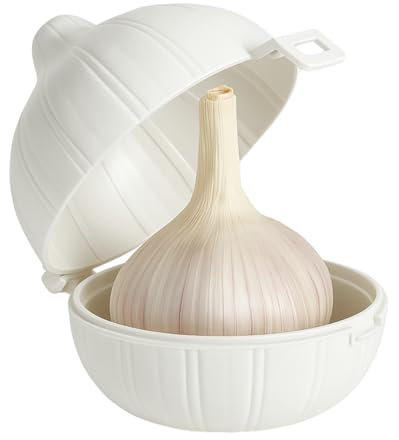 CHEFZOCO Guarda ajo, guarda ajos nevera, Recipiente para Ajos, Conserva ajo, Estuche de plástico para ajos, Apto para Lavavajillas, Plástico libre de BPA, Blanco