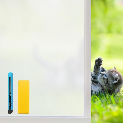 Niviy Window Film Privacy, Frosted Privacy Film for Glass Windows - Self Adhesive Static Cling Frosting films Tint Stickers for Home Bathroom Office 90x400cm