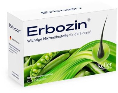 Erbozin® Kapseln – Haarpflege Nahrungsergänzung – Erbsen‑Extrakt Astaxanthin Rotkleeblatt‑Extrakt – Vegan – 90 Tage Garantie – Made in Germany – 60 Kapseln – 30 Tage Packung