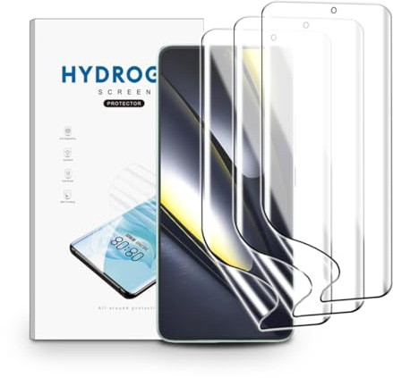 nvskvd Películas de Hidrogel para Xiaomi Poco F6 /Poco F6 Pro, 3 Piezas TPU Protectores de Pantalla Película Transparente Flexible Suave (NO vidrio templado)