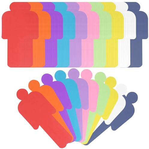 200PCS Bunte Moderationskarten Mensch Set 20x8CM Metaplankarten 10 Farben | Präsentationskarten Moderationskoffer Kärtchen Zum Beschriften Karteikarten für Büro Schule Präsentation Moderation Vortrag