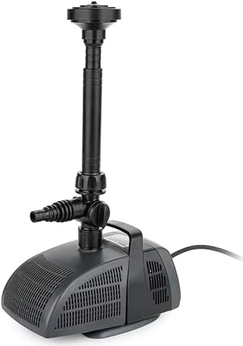 Happet Pumpe PF 5000 für Brunnen Wasserauge Kleinfilter & Kaskaden 5000 l/h 98W, 3,6m Hub Keramik Achse Niedriger Energieverbrauch, Wasserpumpe für Gartenteich & Springbrunnen Aquaristik Zubehör