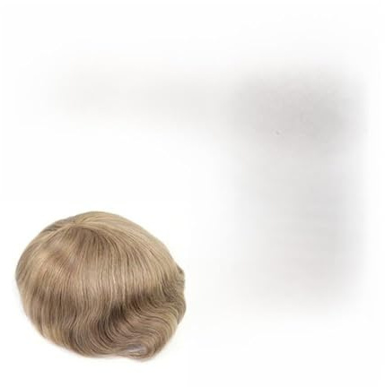 Für Männer 18# Aschblond Herren Toupet Echthaar System 8x10 Mono Spitze und PU Basis Herrenprothese Perückenkopf