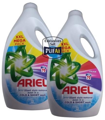 PUFAI Bundle – Waschmittel Color XXL Mega Pack 70 Waschgänge, 2450 ml, 2er Pack | Für effiziente Reinigung