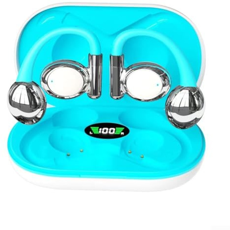 ZAMETTER YYK-880 Casque de sommeil sans fil 5.3 avec finition chromée galvanisée, 10 heures d'autonomie, batterie 1000 mAh, suppression du bruit pour lit et bureau (bleu)