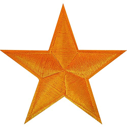 Orange Yellow Gold Star Iron On Patch Sew On Badge Crafts Embroidered Applique