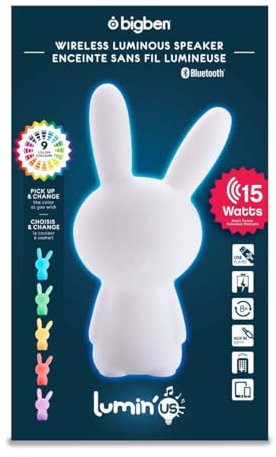 Bigben Interactive BTLSRABBIT Speaker Bluetooth Luminoso, Coniglio, Transparente