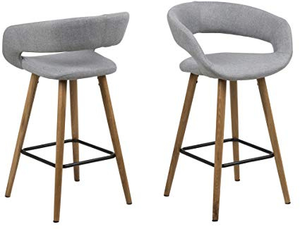 AC Design Furniture Counterstuhl Jack, B: 56 T: 43 H: 88,5 cm, Stoff/Eiche, Grau