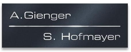 Metzler Edelstahl Briefkastenschild in Anthrazit RAL 7016 - wählbare Befestigung - Pulverbeschichtet RAL7016 matt - Türschild inkl. Lasergravur - Größe: 8,5 x 3 cm
