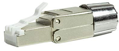 LogiLink MP0080-CAT MP0080 feldkonfektionierbarer RJ45 Stecker CAT 8.1-EconLine, Grau, Edelstahl,