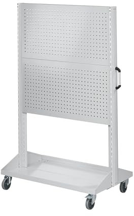 ANKE | Werkzeug- und Materialwagen | Grundwagen mit 2 x 2 Lochplatten | Länge 1250 mm | Grau