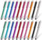 homEdge Lot de 20 stylets capacitifs universels pour écran tactile compatibles avec iPad, iPhone, Samsung, Kindle Touch, pour tout appareil - 10 couleurs