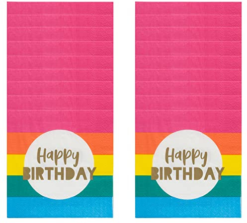 Talking Tables 16er-Pack Regenbogenservietten – Bunt, festlich und stilvoll für jede Party, einschließlich Geburtstag, Hochzeit und Weihnachten – 33 x 33 cm