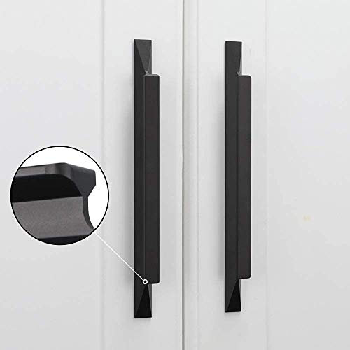 LONTAN 10 Pack Black Kitchen Cabinet Handles 128mm Kitchen Door Black Cupboard Handles for Aluminum Alloy Drawer Wardrobe Bathroom Shower Pulls