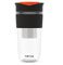 SoleCup. Large Travel Mug Loose Tea Infuser - Detachable Tea Strainer with Spill Proof Lid - 18oz/530ml BPA-Free Reusable Glass Travel Coffee Cup with Silicone Band (Black)