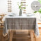 SUNBEAUTY Tischdecke Abwaschbar Grau 140x200 Tischdecke Leinen Baumwolle Tischtuch Rechteckig mit Quasten für Home Küche Speisetisch Dekoration